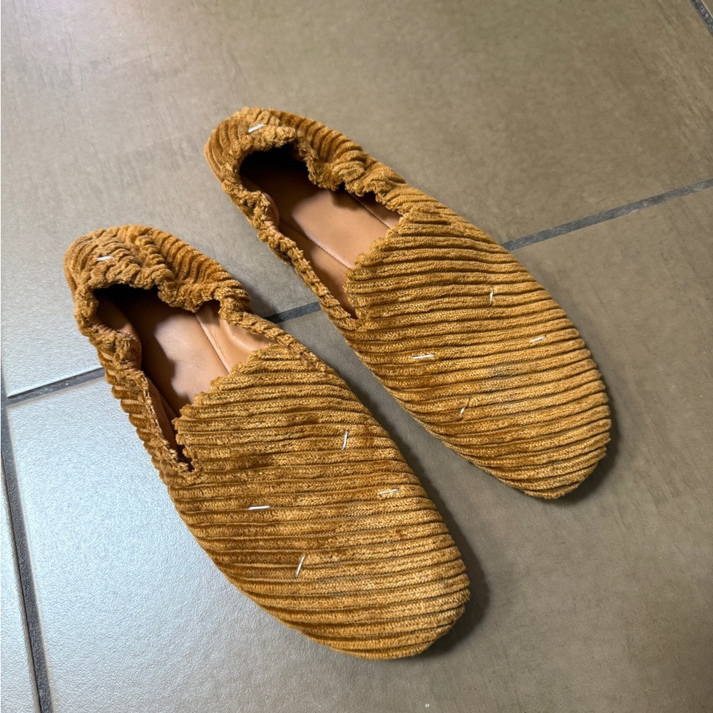Maison Margiela corduroy brown ballet flats
